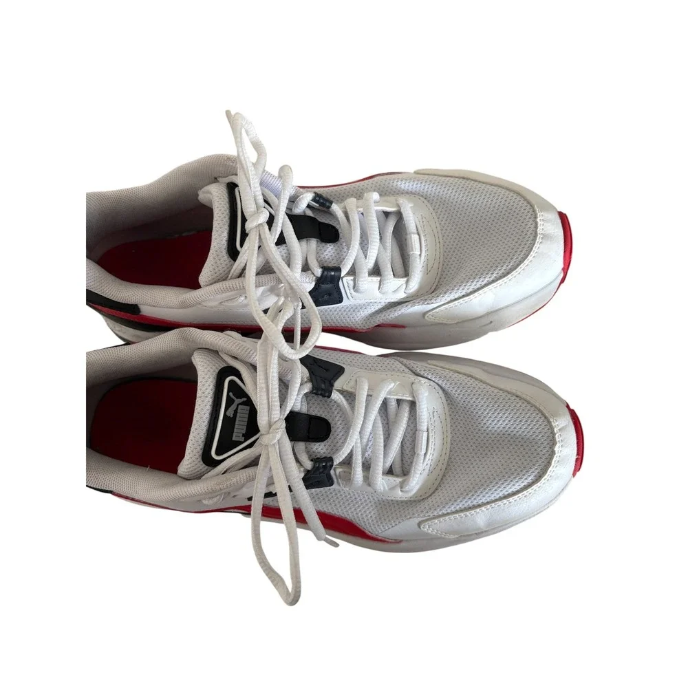 Puma‎ Electron E Pro White Red Black Mens Sneakers 397317-14 Size 8.5
